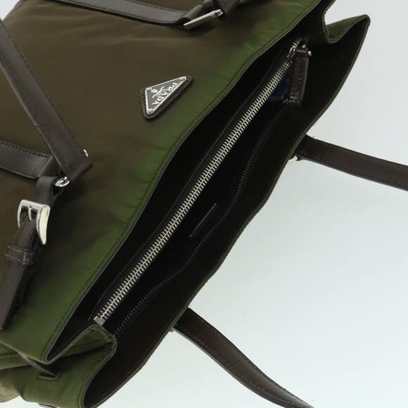 PRADA Shoulder Bag Nylon Leather Green - Picture 6 of 13